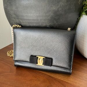 Authentic Ferragamo Vara Bow Clutch